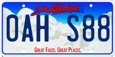 SD license plate 0AHS88