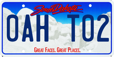 SD license plate 0AHT02