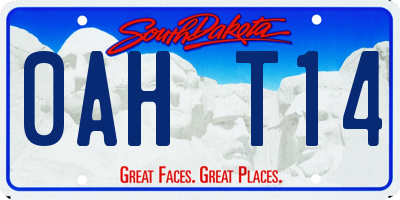 SD license plate 0AHT14