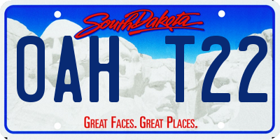 SD license plate 0AHT22