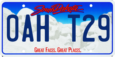 SD license plate 0AHT29