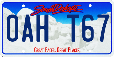 SD license plate 0AHT67