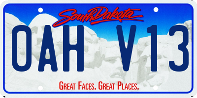 SD license plate 0AHV13