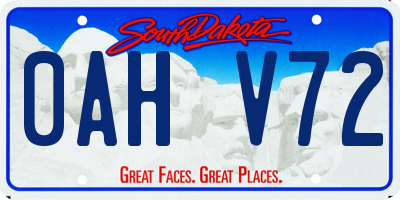 SD license plate 0AHV72