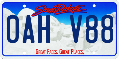 SD license plate 0AHV88