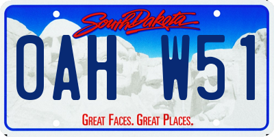 SD license plate 0AHW51