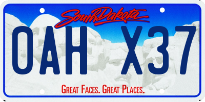 SD license plate 0AHX37