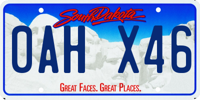 SD license plate 0AHX46