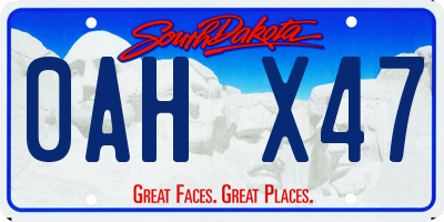 SD license plate 0AHX47