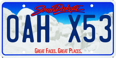 SD license plate 0AHX53