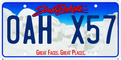 SD license plate 0AHX57