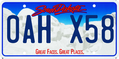 SD license plate 0AHX58