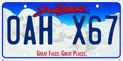 SD license plate 0AHX67