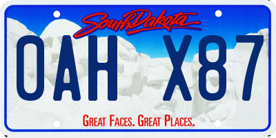 SD license plate 0AHX87