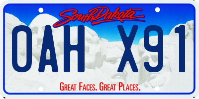 SD license plate 0AHX91