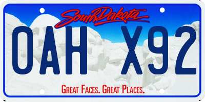 SD license plate 0AHX92