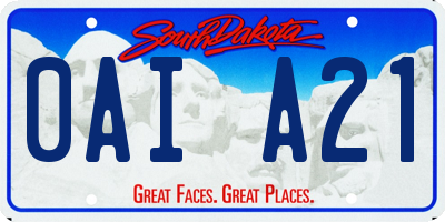 SD license plate 0AIA21