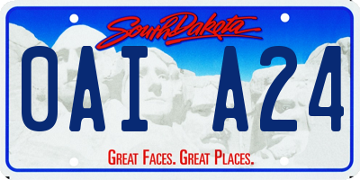 SD license plate 0AIA24