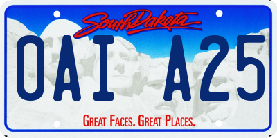 SD license plate 0AIA25