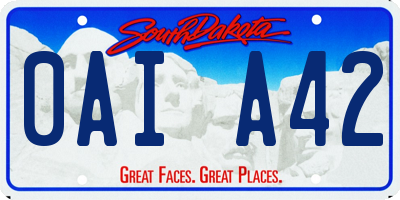 SD license plate 0AIA42