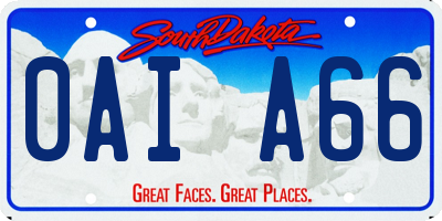 SD license plate 0AIA66