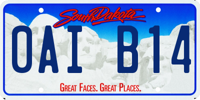 SD license plate 0AIB14