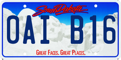 SD license plate 0AIB16