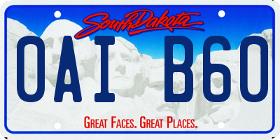 SD license plate 0AIB60