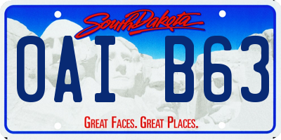 SD license plate 0AIB63