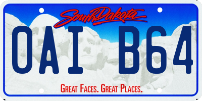 SD license plate 0AIB64