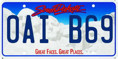 SD license plate 0AIB69