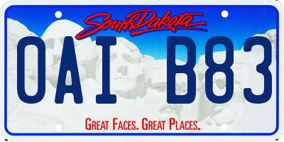 SD license plate 0AIB83