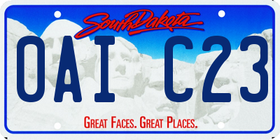 SD license plate 0AIC23