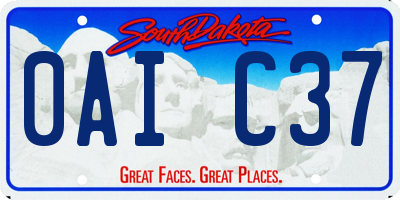 SD license plate 0AIC37