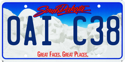 SD license plate 0AIC38