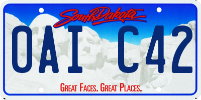 SD license plate 0AIC42