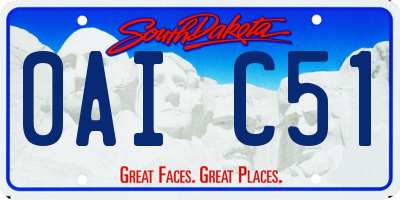 SD license plate 0AIC51