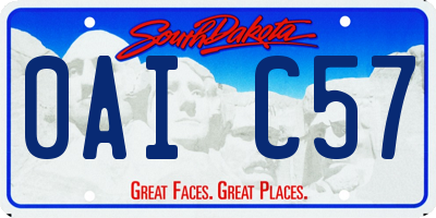 SD license plate 0AIC57