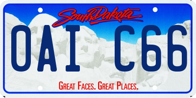 SD license plate 0AIC66