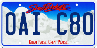 SD license plate 0AIC80