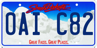 SD license plate 0AIC82