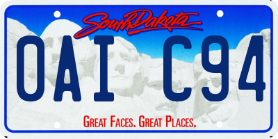 SD license plate 0AIC94