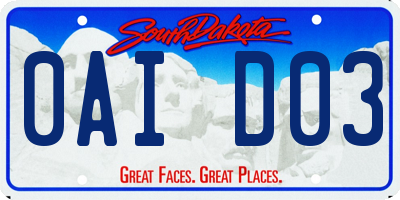 SD license plate 0AID03