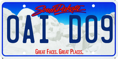 SD license plate 0AID09