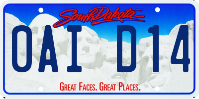 SD license plate 0AID14