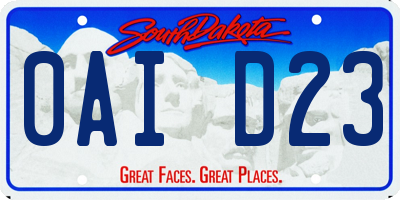 SD license plate 0AID23