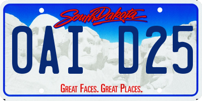 SD license plate 0AID25