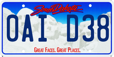 SD license plate 0AID38