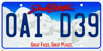 SD license plate 0AID39