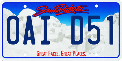 SD license plate 0AID51